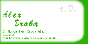 alex droba business card